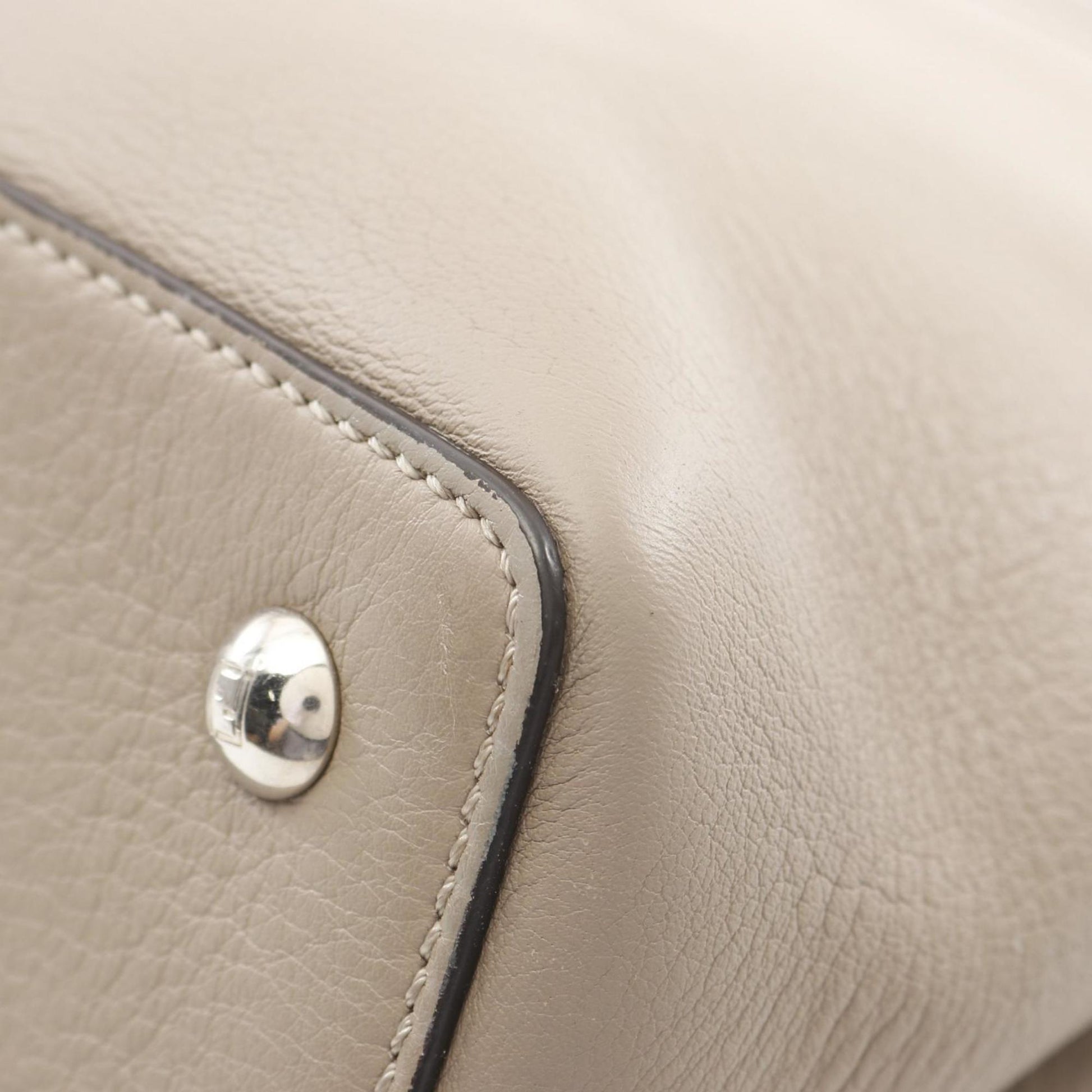 Fendi 2Jours, Beige, Leather, handbag