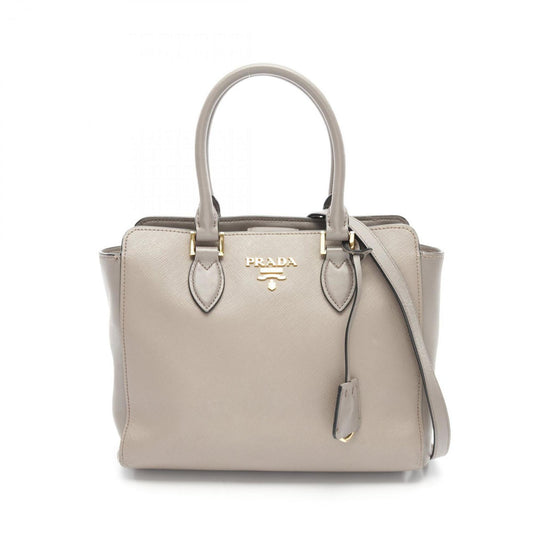 Prada Saffiano, Grey, Leather, handbag