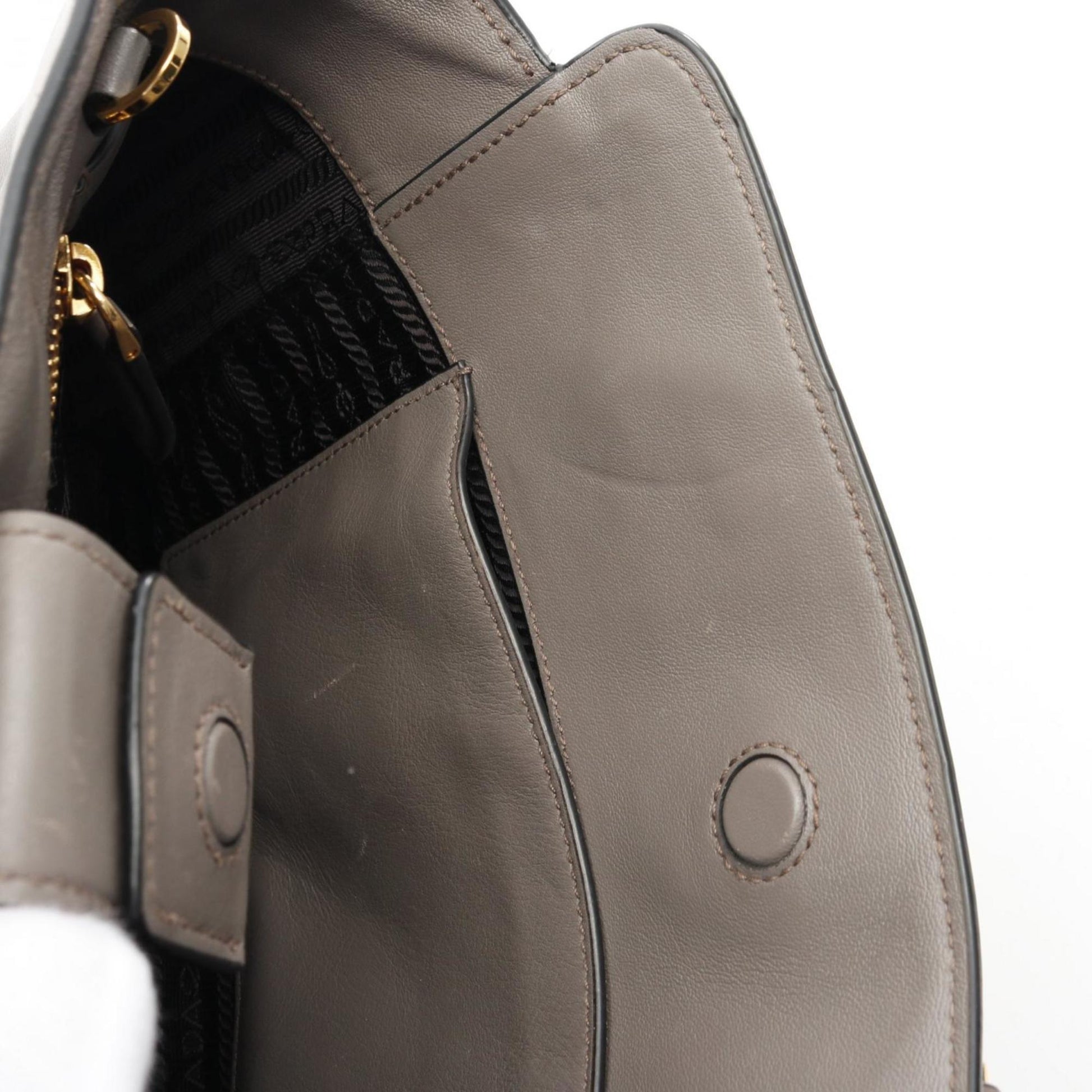Prada Saffiano, Grey, Leather, handbag