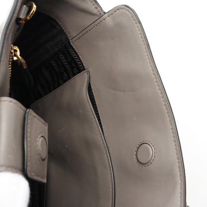 Prada Saffiano, Grey, Leather, handbag