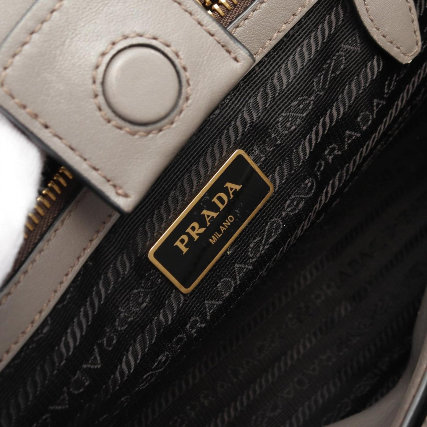 Prada Saffiano, Grey, Leather, handbag