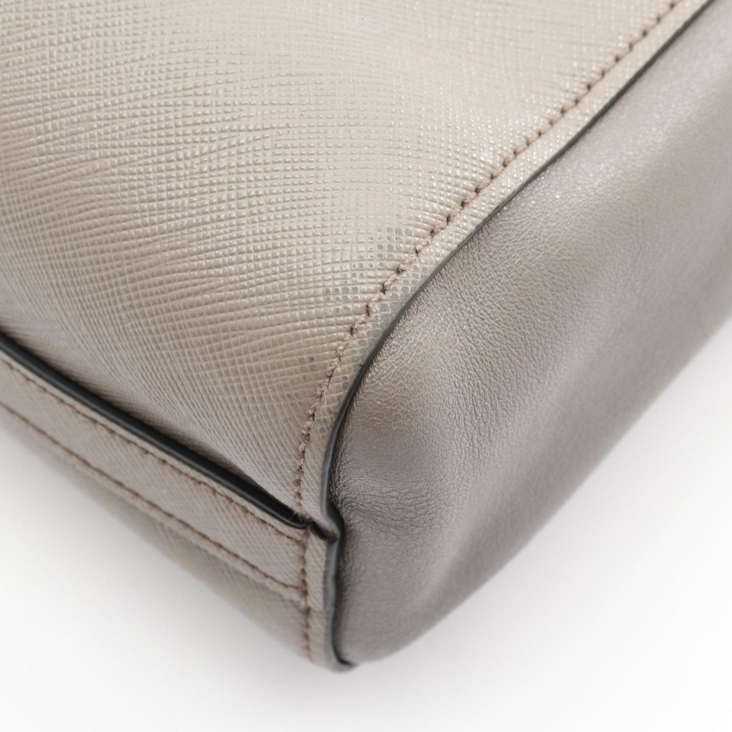 Prada Saffiano, Grey, Leather, handbag