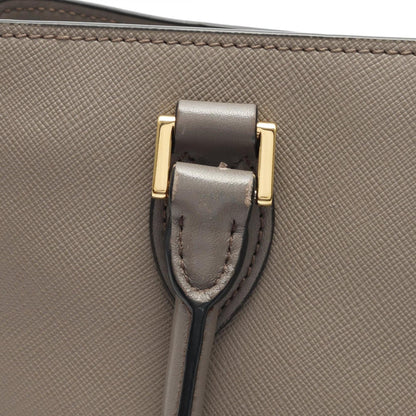 Prada Saffiano, Grey, Leather, handbag