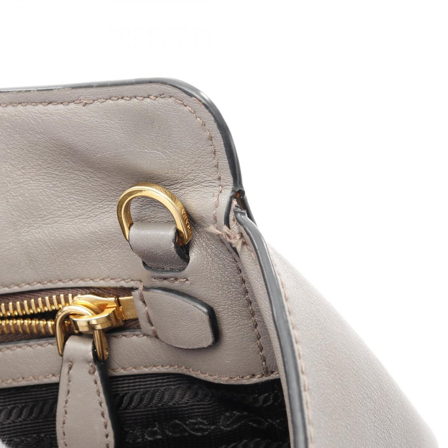 Prada Saffiano, Grey, Leather, handbag