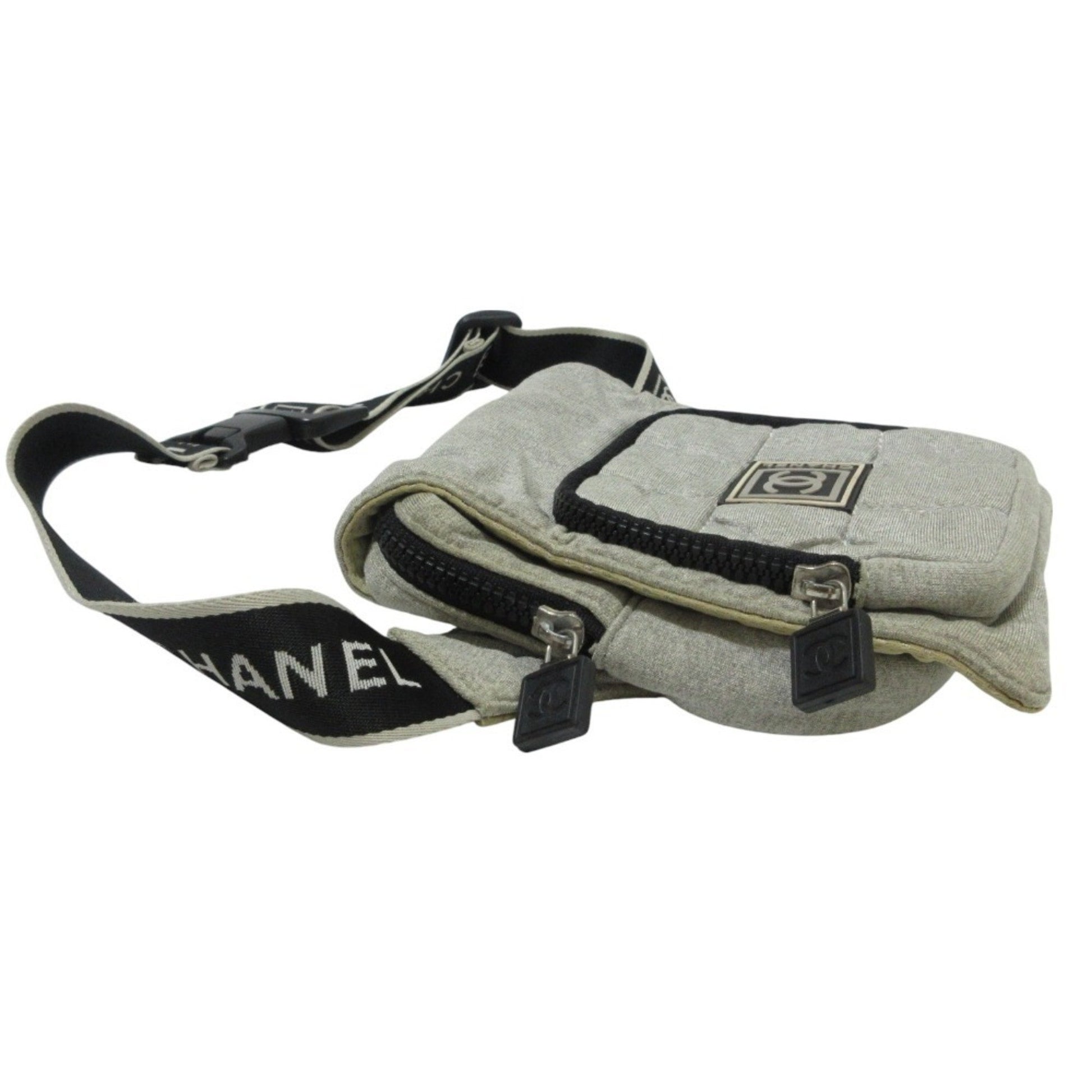 Chanel Sport line, Grey, Canvas, clutch