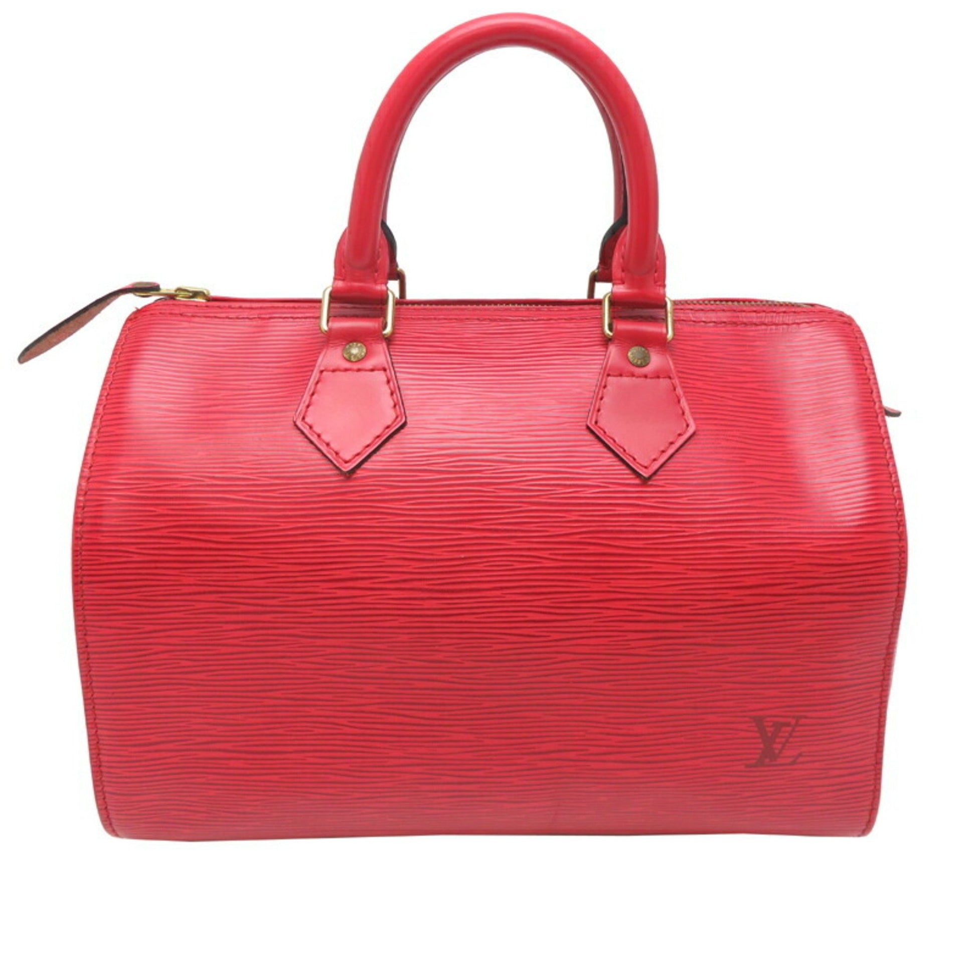 Louis Vuitton Speedy 25, Red, Leather, handbag
