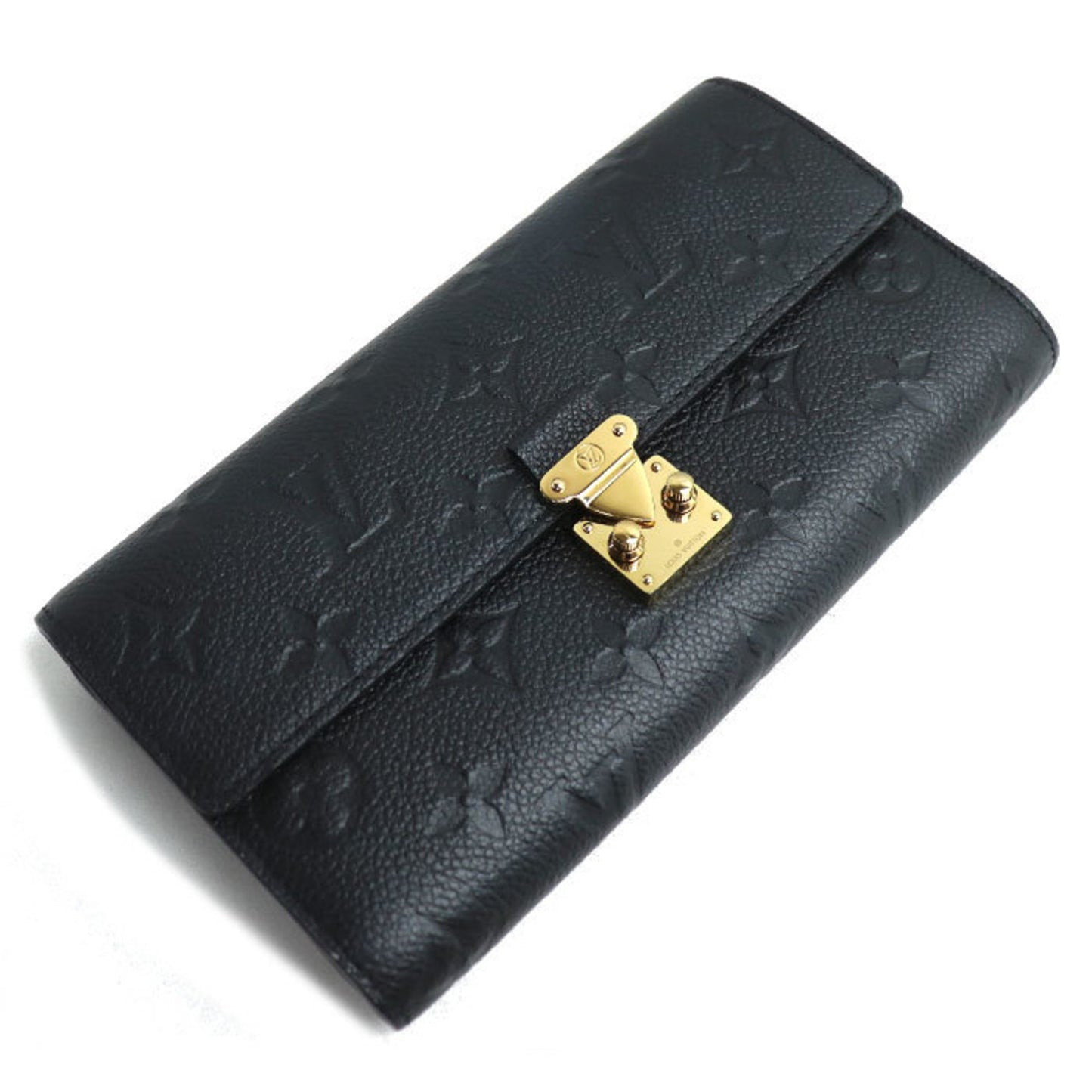 Louis Vuitton Portefeuille Sarah, Black, Leather, wallet