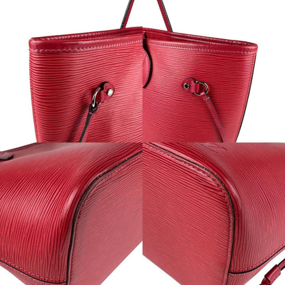 Louis Vuitton Neverfull MM, Burgundy, Leather, tote