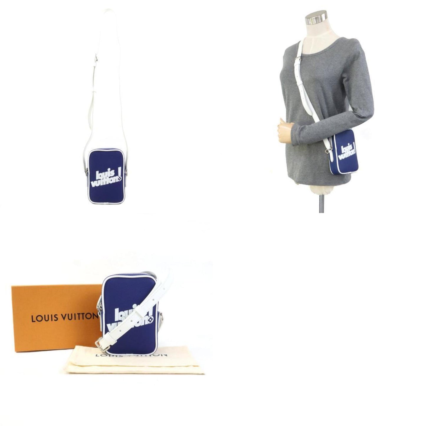 Louis Vuitton Danube, Navy, Leather, shoulder