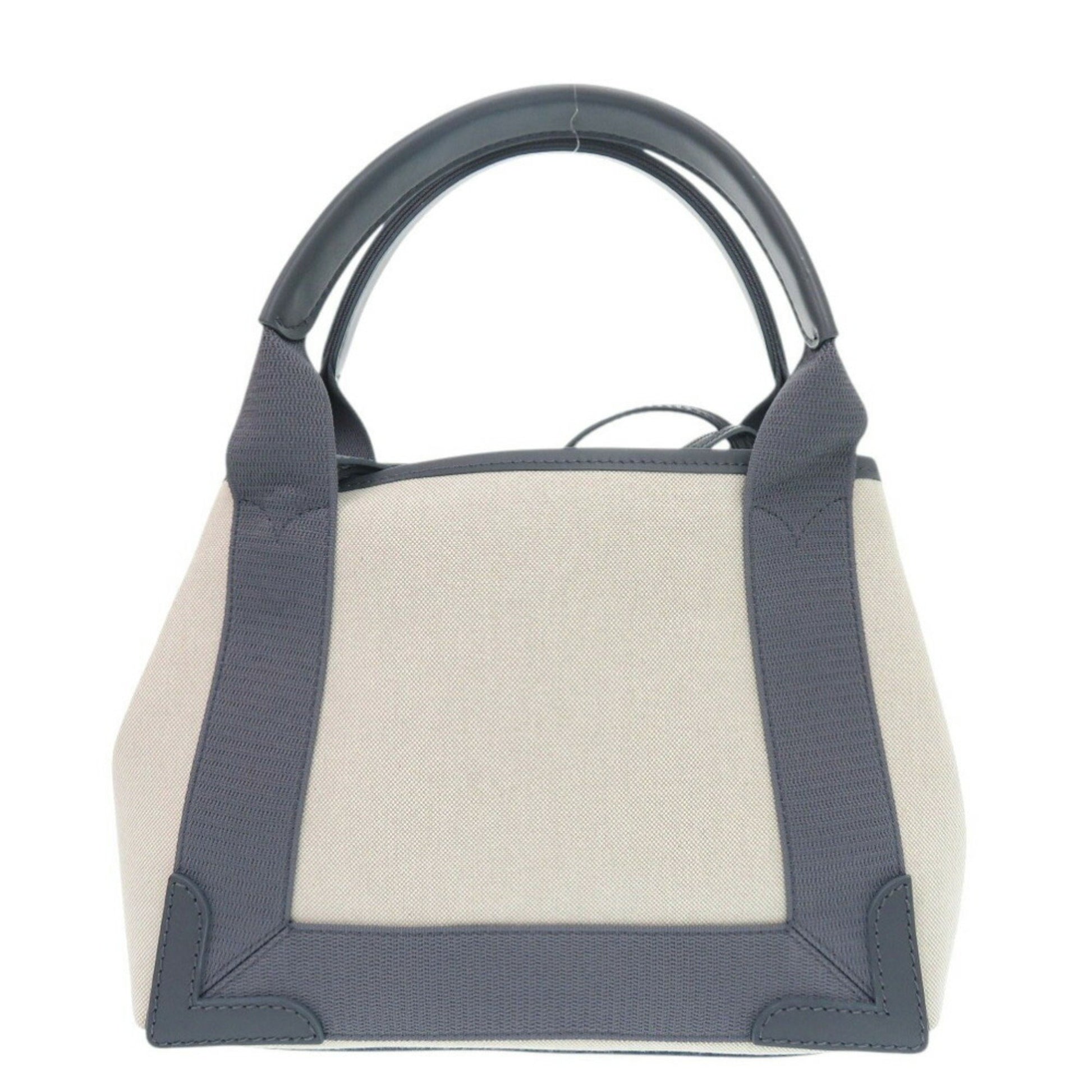 Balenciaga Navy Cabas, Beige, Canvas, handbag