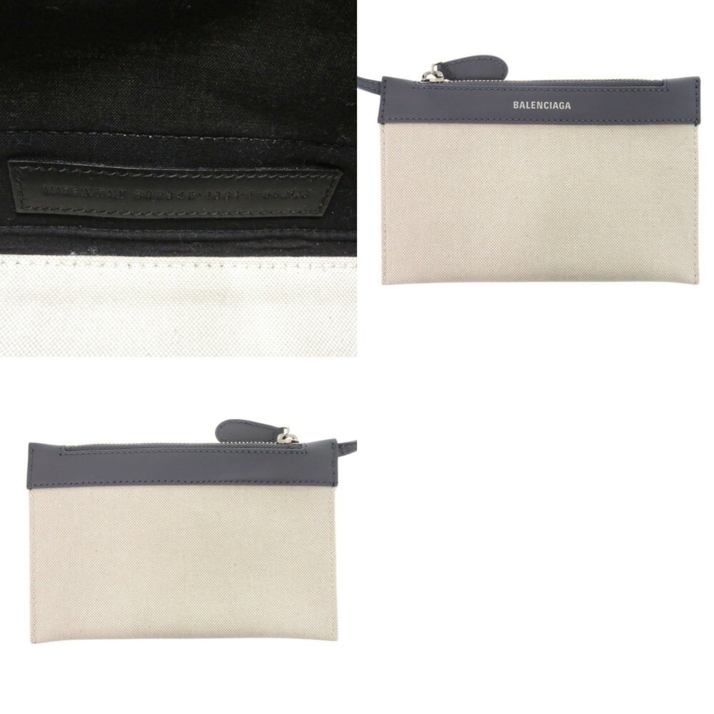 Balenciaga Navy Cabas, Beige, Canvas, handbag
