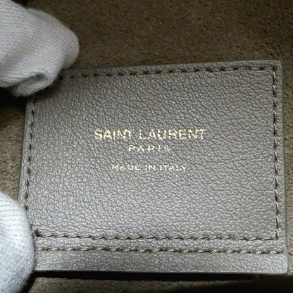 Saint Laurent Shopper Toy, Grey, Leather, handbag