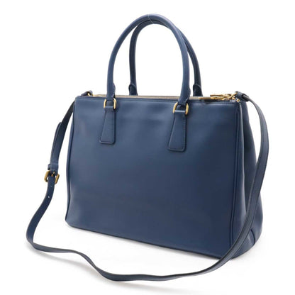 Prada Galleria, Blue, Leather, handbag