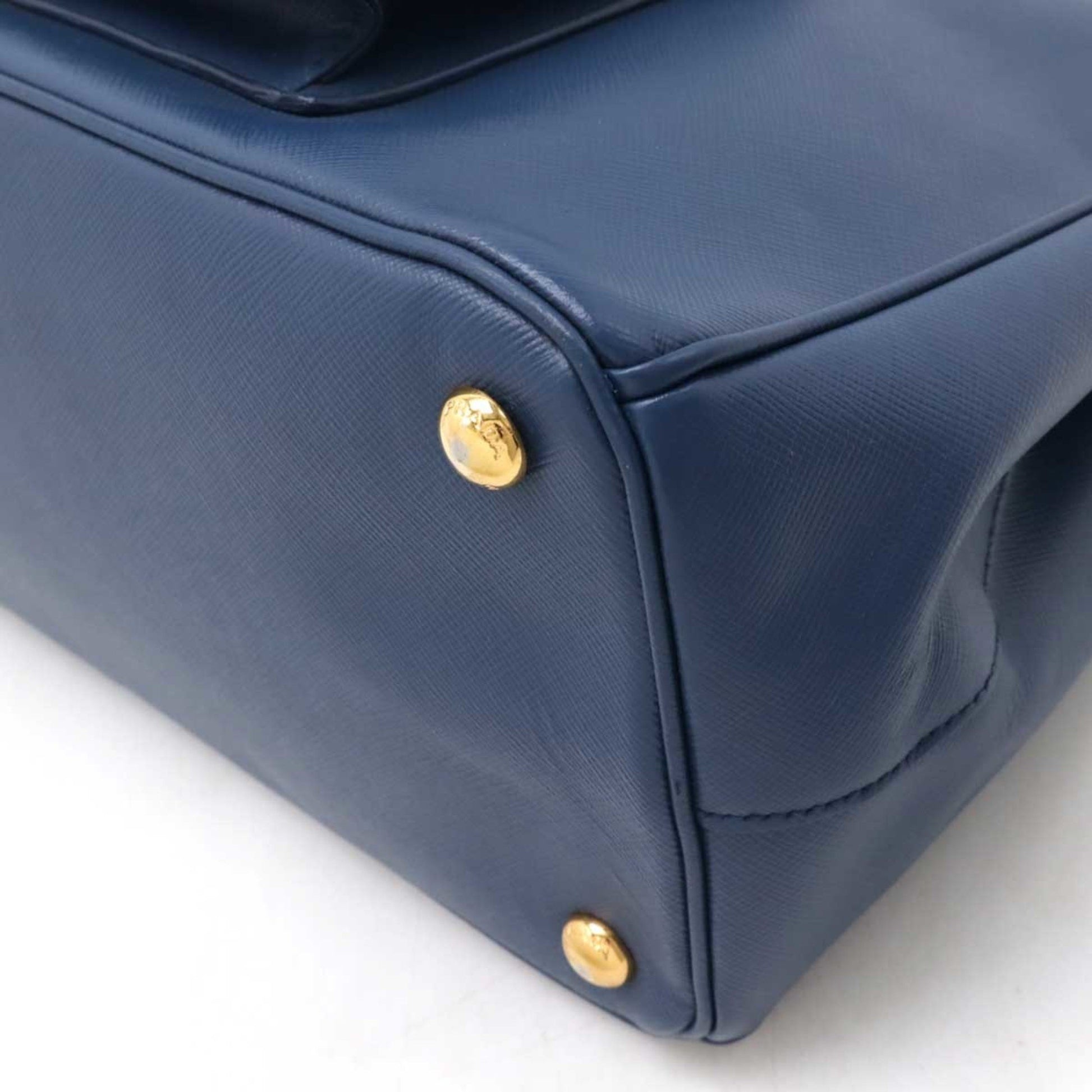 Prada Galleria, Blue, Leather, handbag