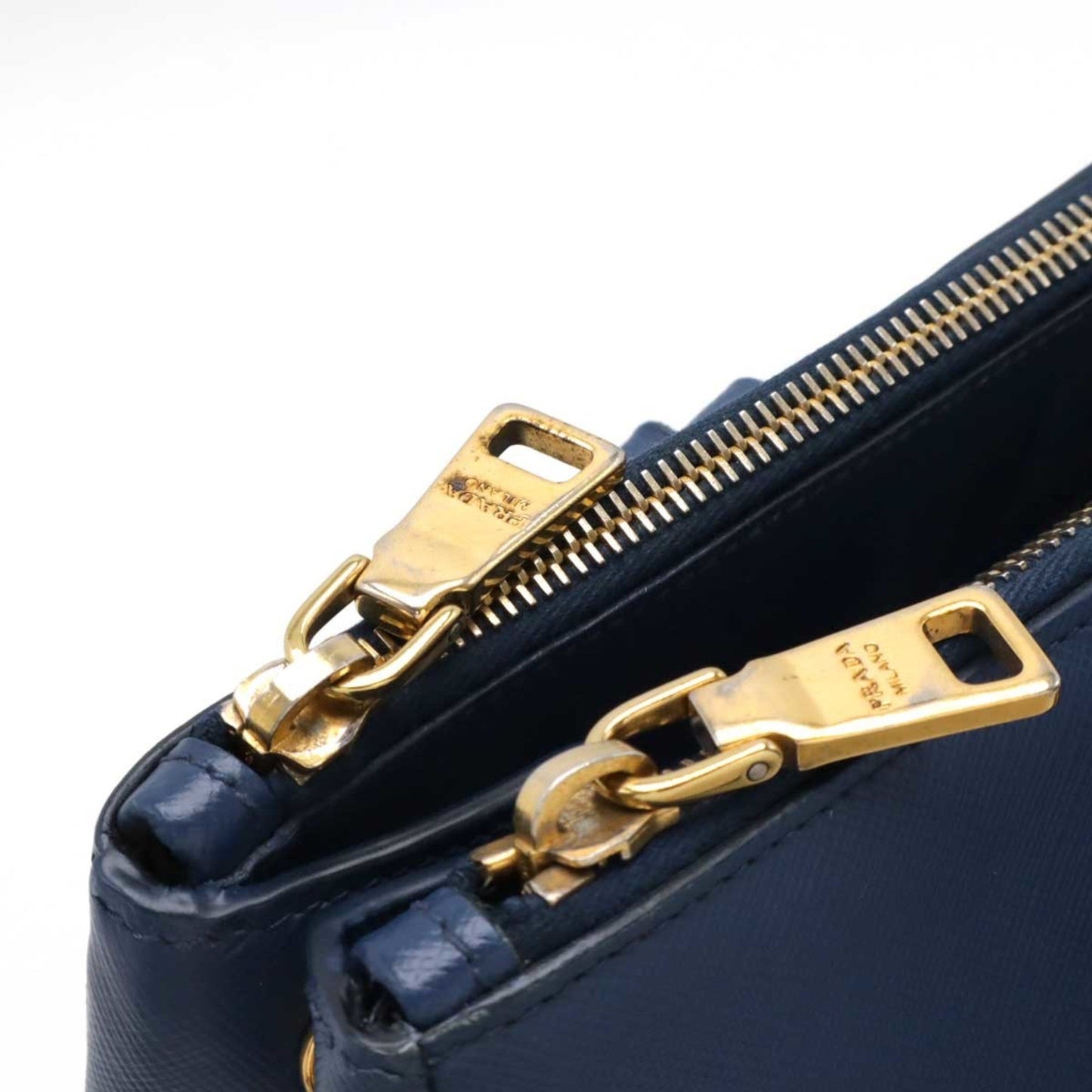 Prada Galleria, Blue, Leather, handbag