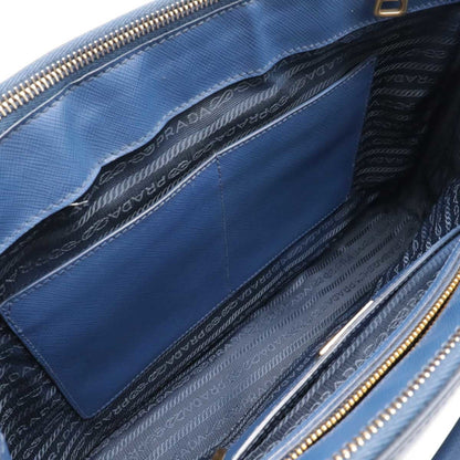 Prada Galleria, Blue, Leather, handbag