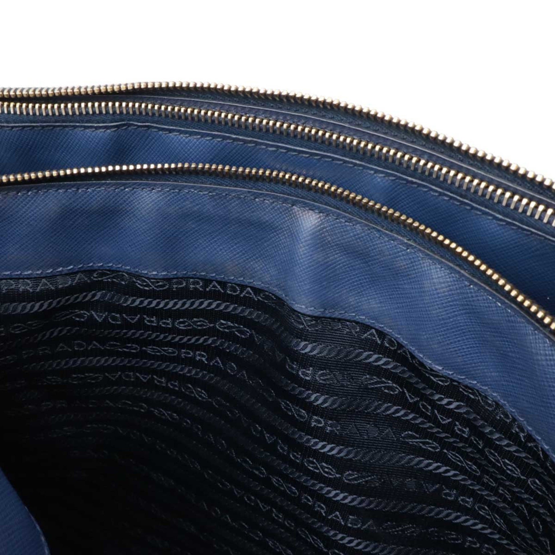 Prada Galleria, Blue, Leather, handbag