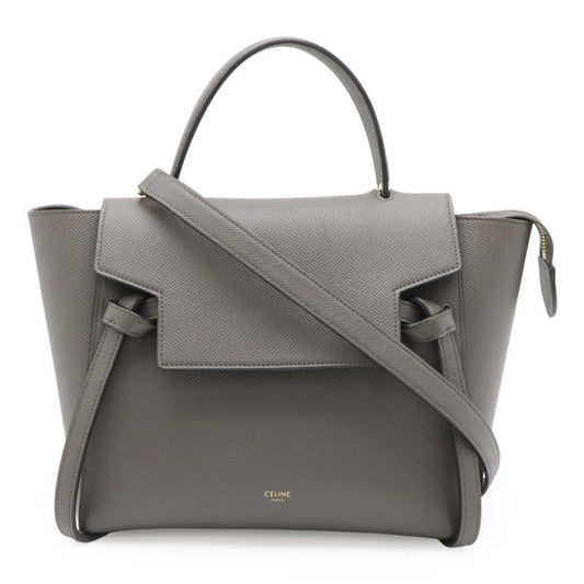 Céline Belt, Grey, Leather, handbag