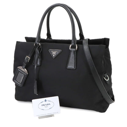 Prada Saffiano, Black, NYLON, tote