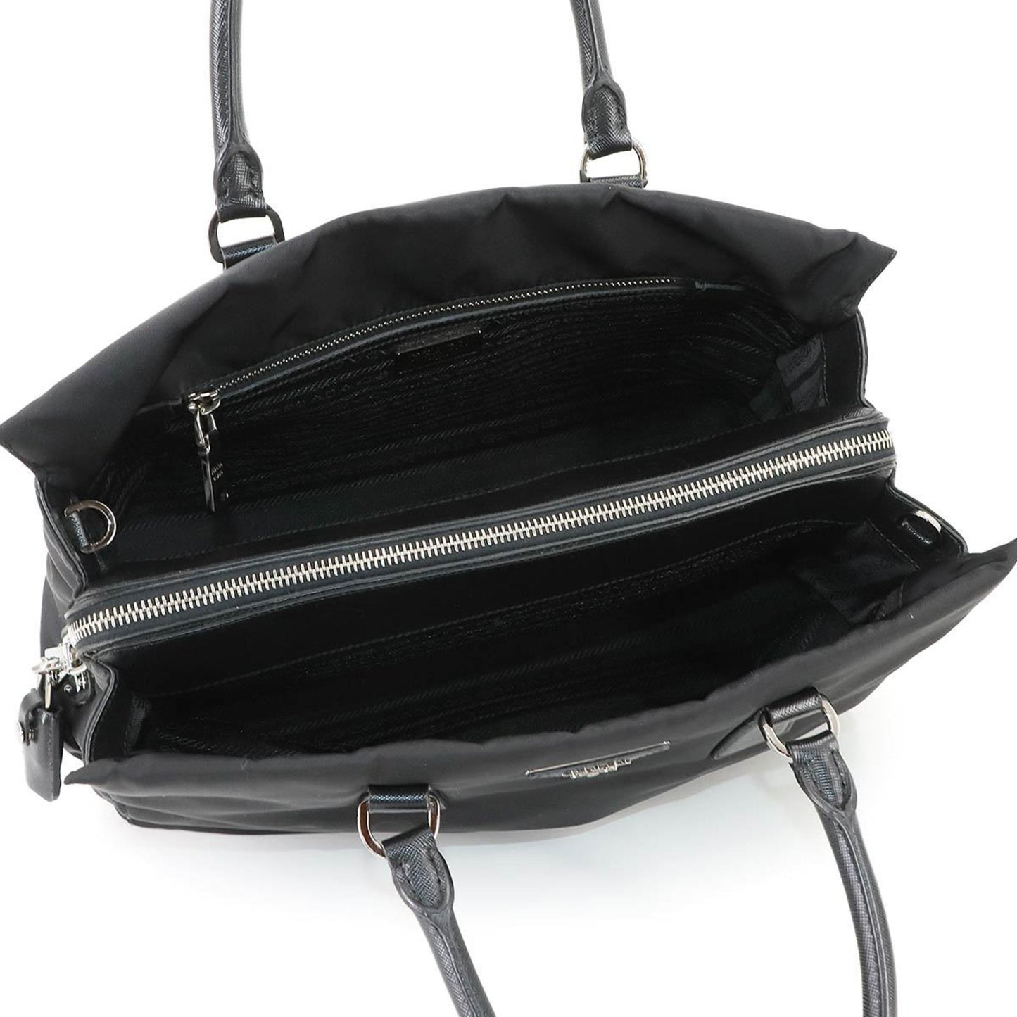 Prada Saffiano, Black, NYLON, tote