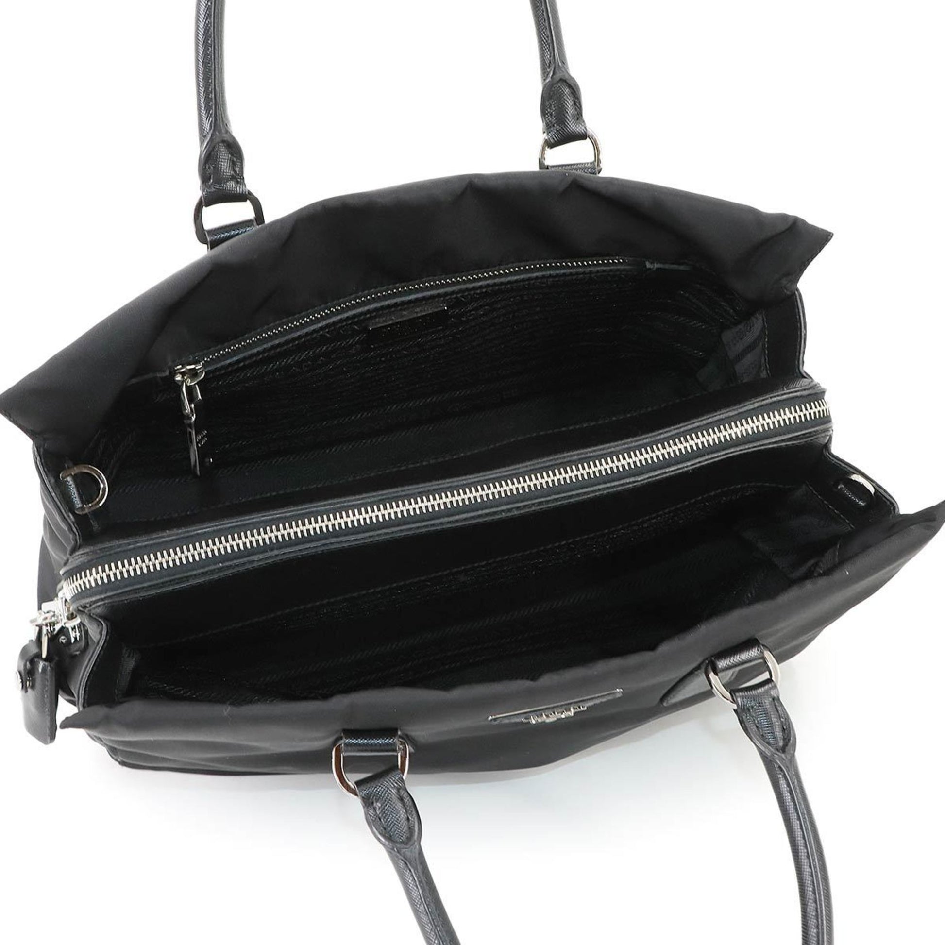 Prada Saffiano, Black, NYLON, tote