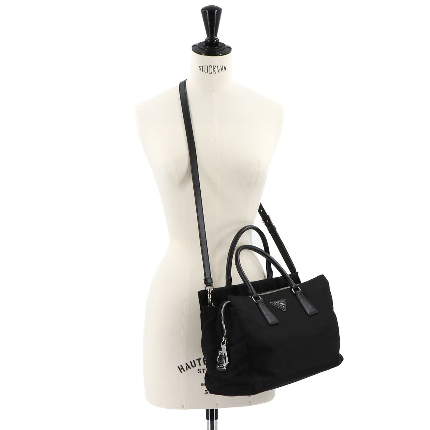 Prada Saffiano, Black, NYLON, tote