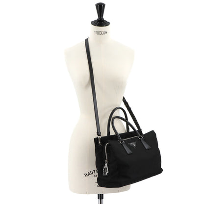 Prada Saffiano, Black, NYLON, tote