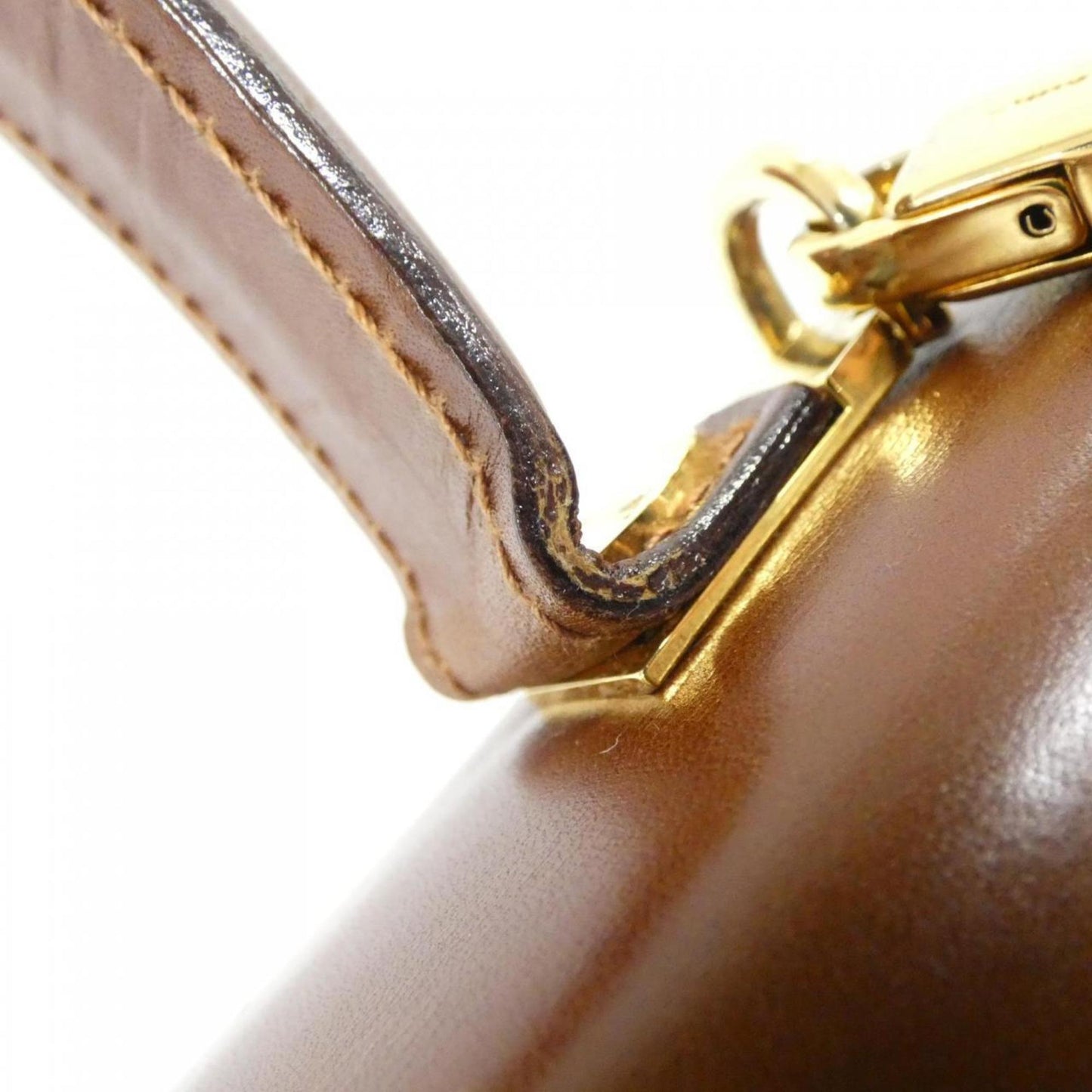 Salvatore Ferragamo Gancini, Brown, Leather, handbag