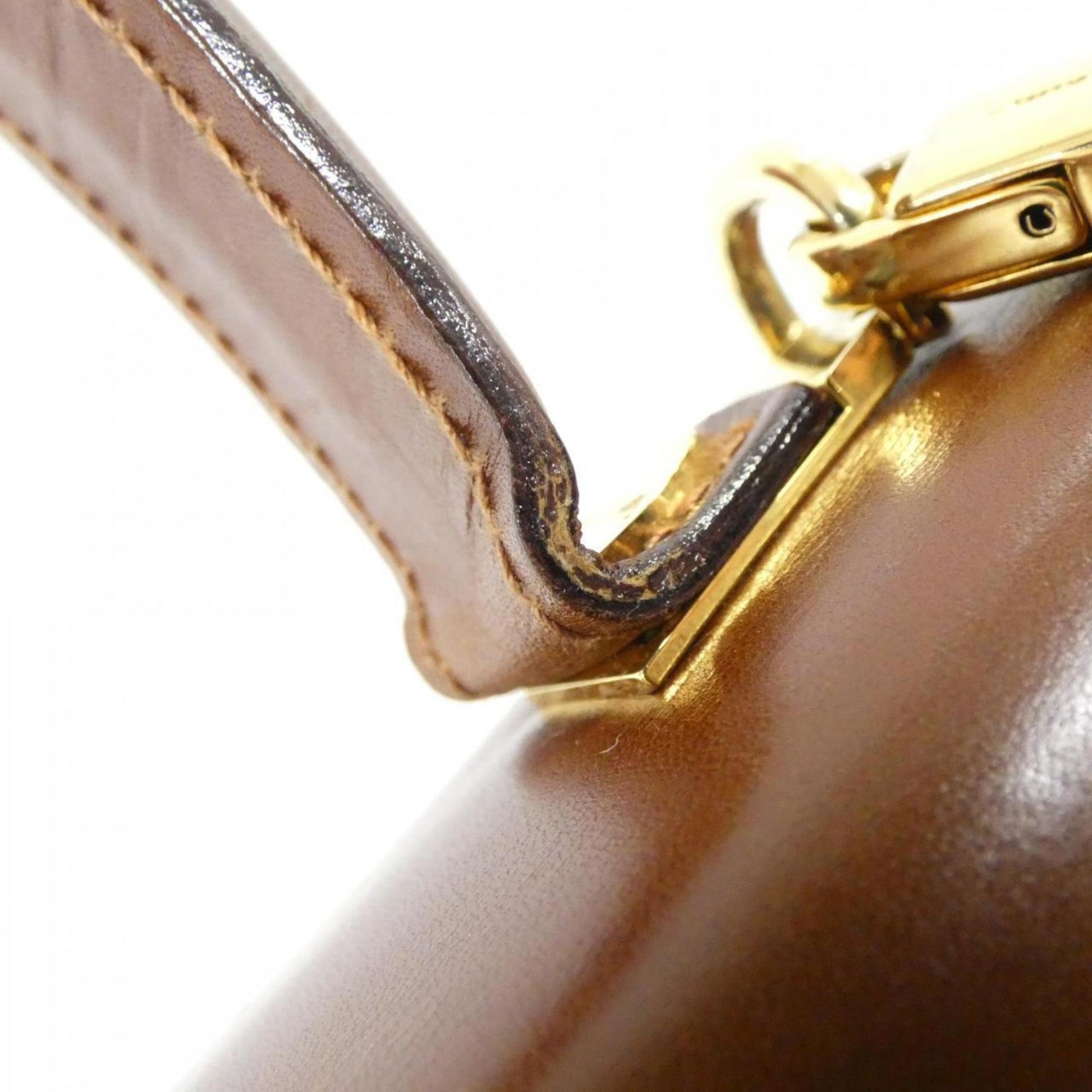 Salvatore Ferragamo Gancini, Brown, Leather, handbag