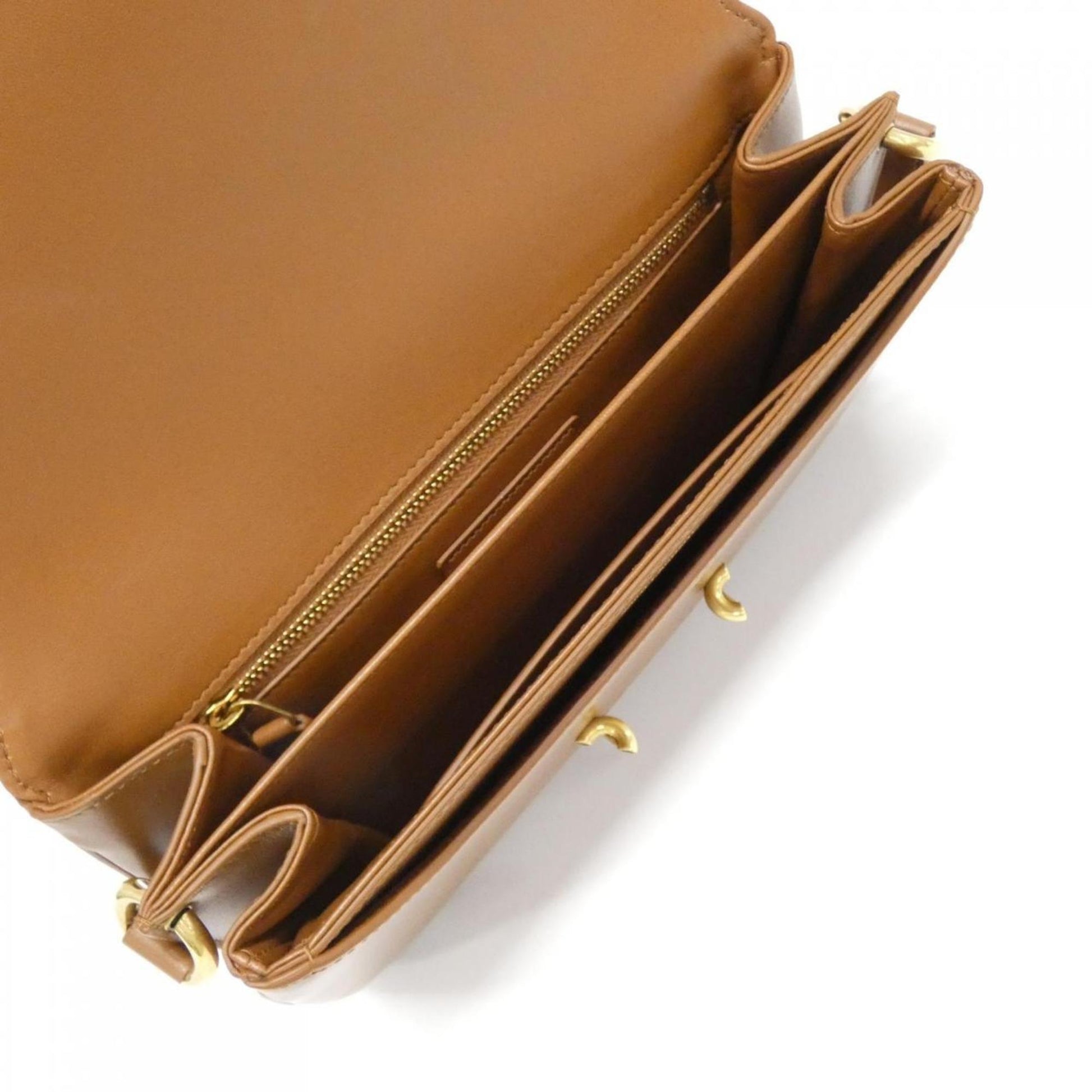 Saint Laurent Maillon, Brown, Leather, shoulder