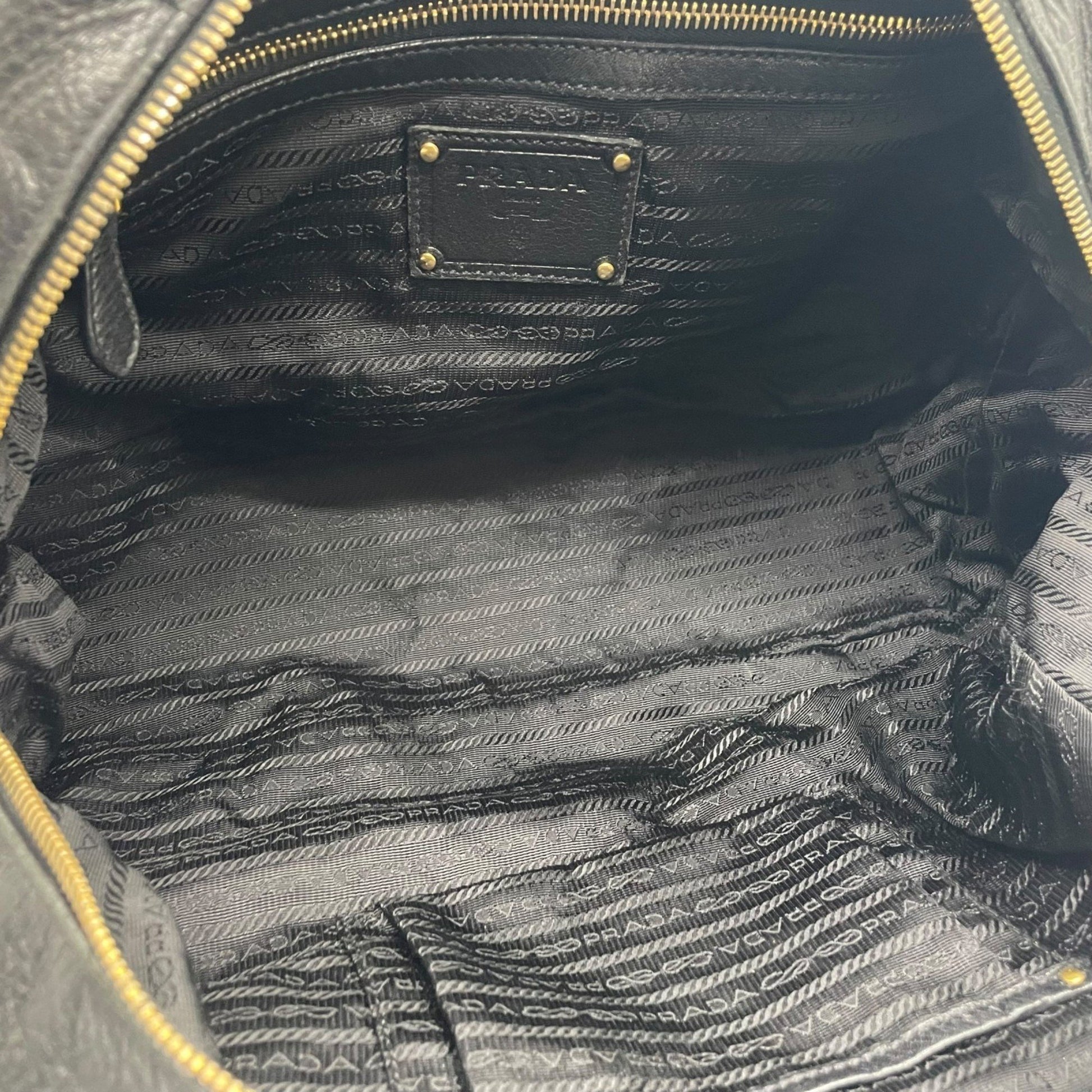 Prada, Black, Leather, handbag