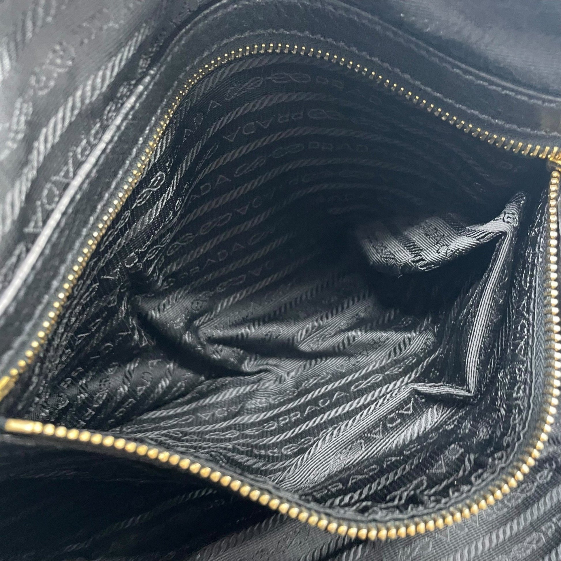 Prada, Black, Leather, handbag