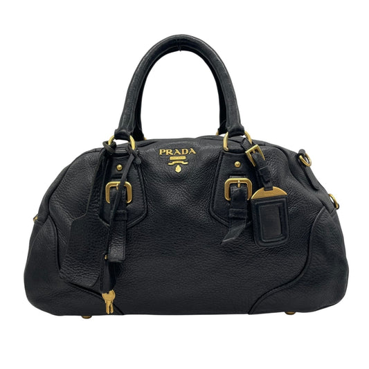 Prada, Black, Leather, handbag