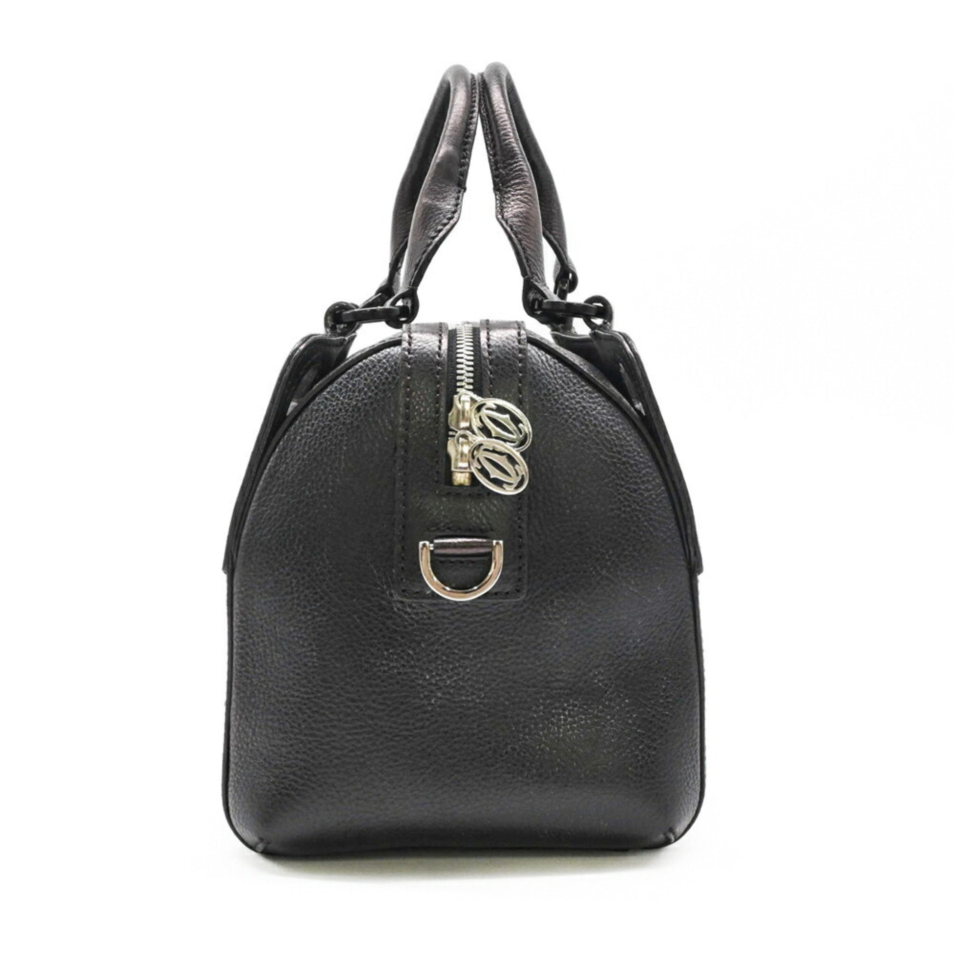 Cartier Marcello, Black, Leather, handbag