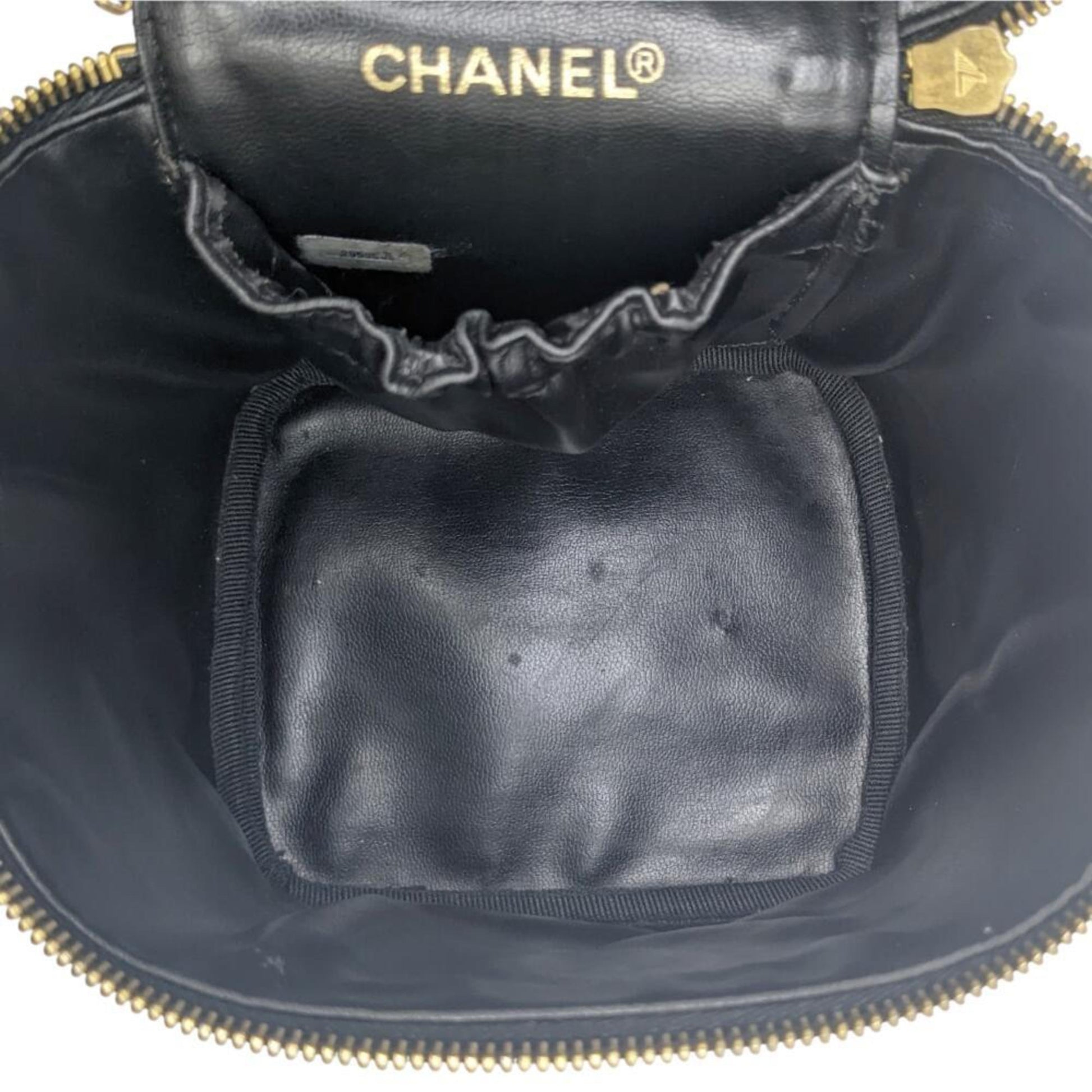 Chanel Vanity, Black, Leather, clutch