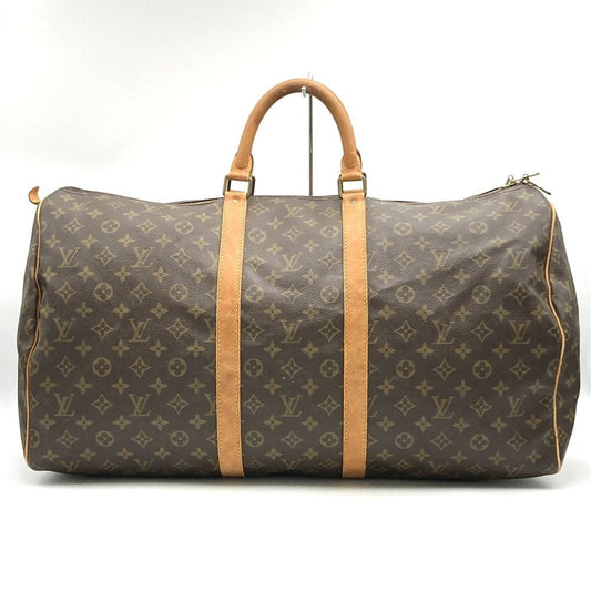 Louis Vuitton Keepall 55, Brown, Canvas, travel