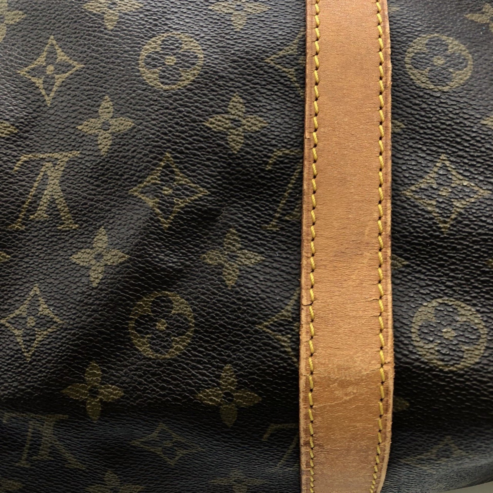 Louis Vuitton Keepall 55, Brown, Canvas, travel