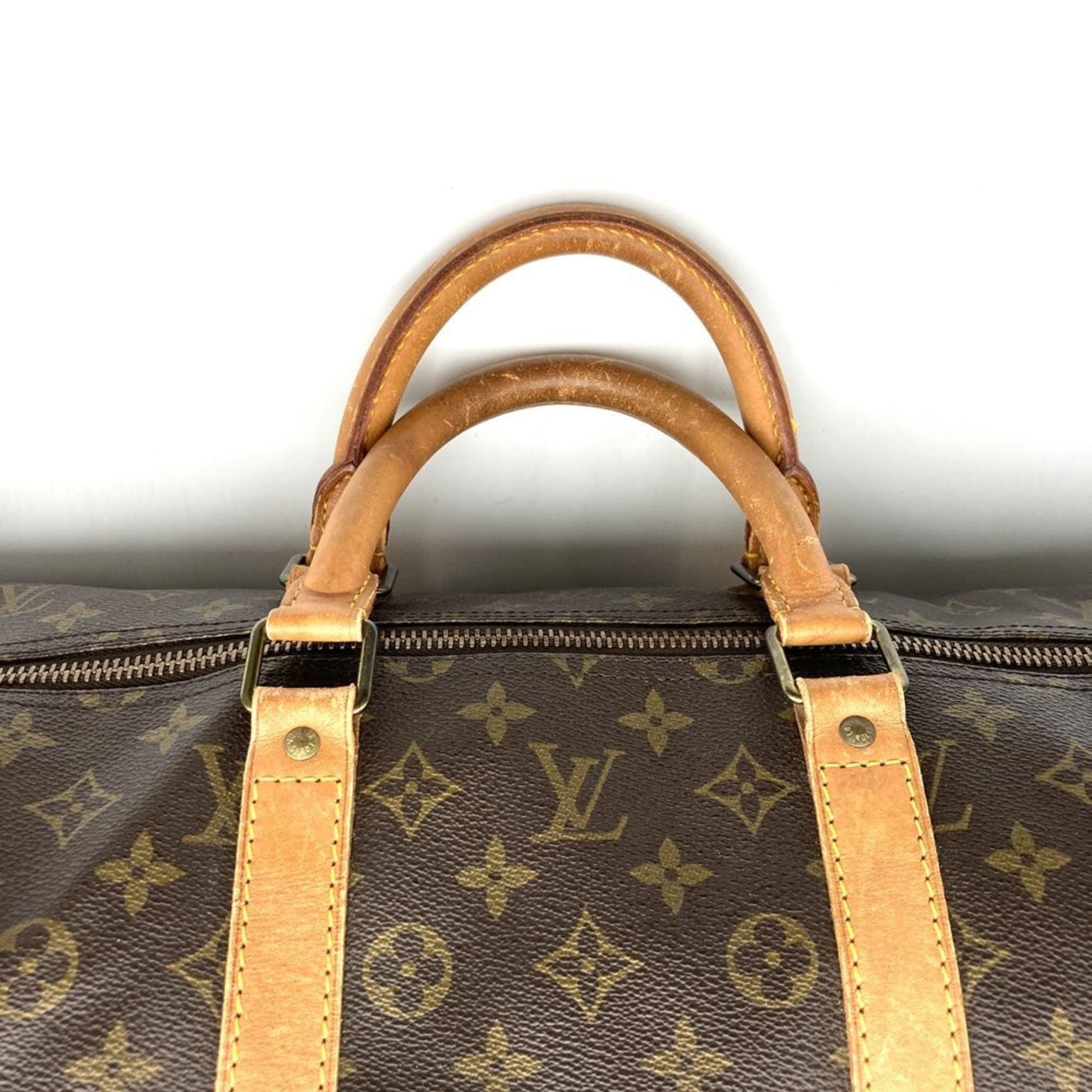 Louis Vuitton Keepall 55, Brown, Canvas, travel