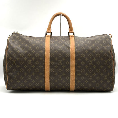 Louis Vuitton Keepall 55, Brown, Canvas, travel
