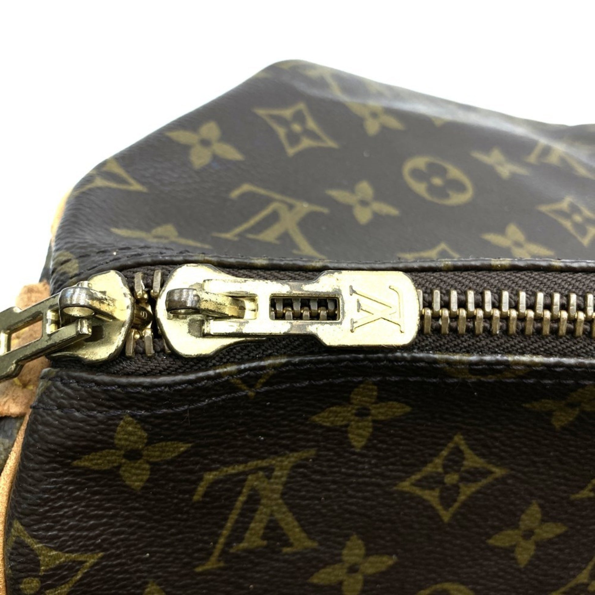 Louis Vuitton Keepall 55, Brown, Canvas, travel