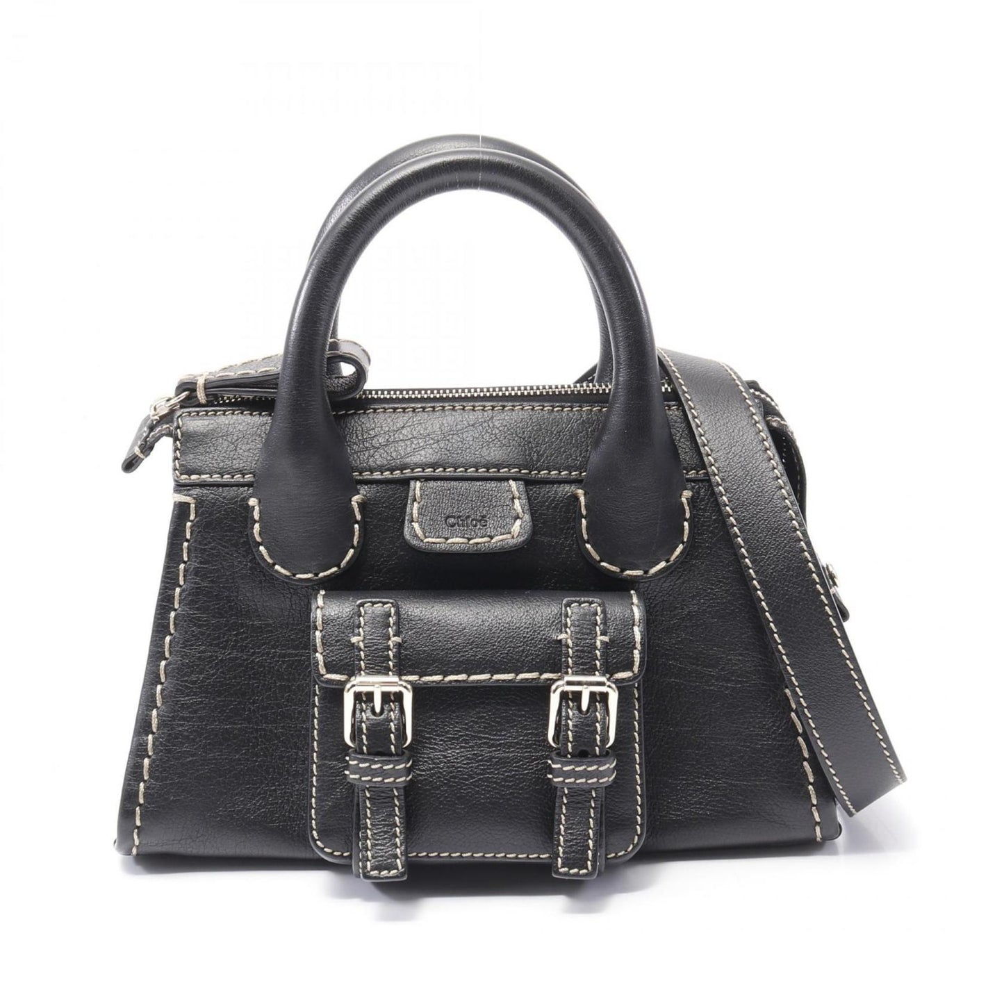 Chloé Edith, Black, Leather, handbag