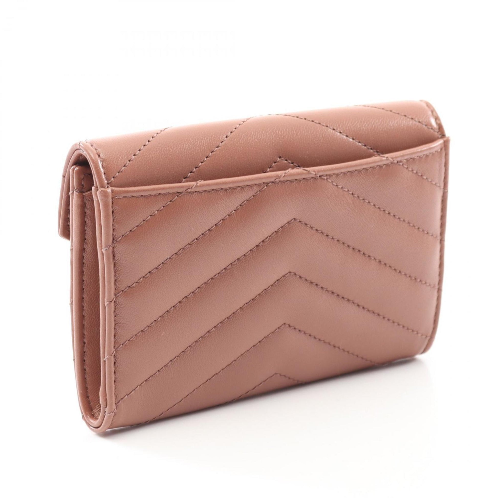 Saint Laurent Cassandra, Brown, Leather, wallet