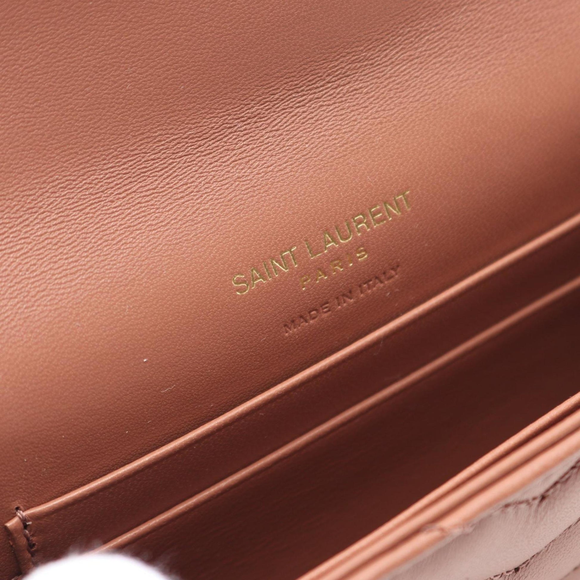Saint Laurent Cassandra, Brown, Leather, wallet
