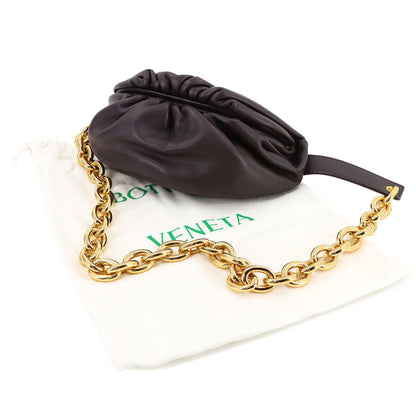 Bottega Veneta Chain Pouch, Burgundy, Leather, clutch