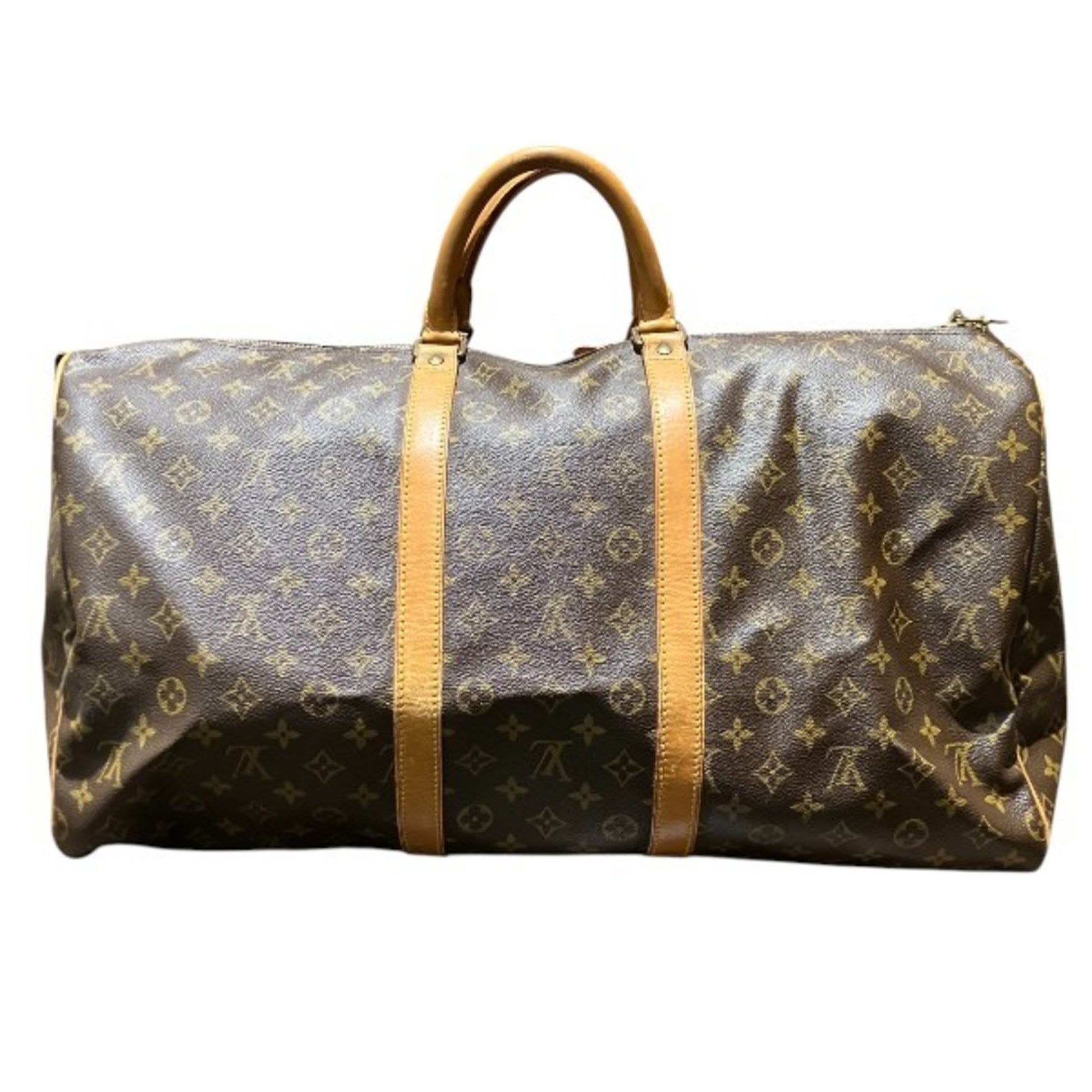 Louis Vuitton Keepall 55, Brown, Canvas, travel