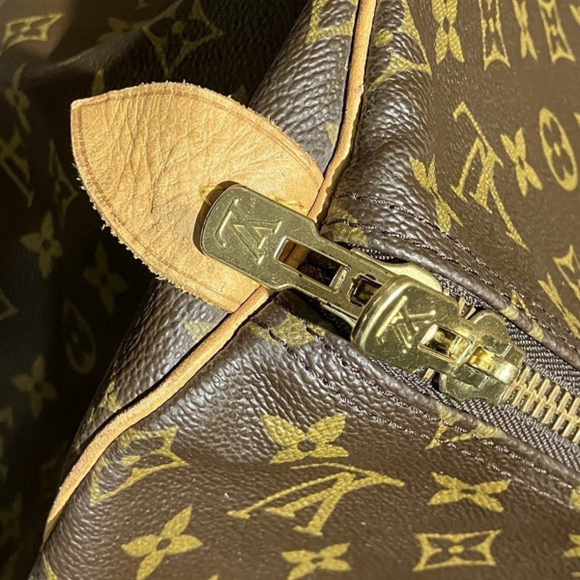 Louis Vuitton Keepall 55, Brown, Canvas, travel