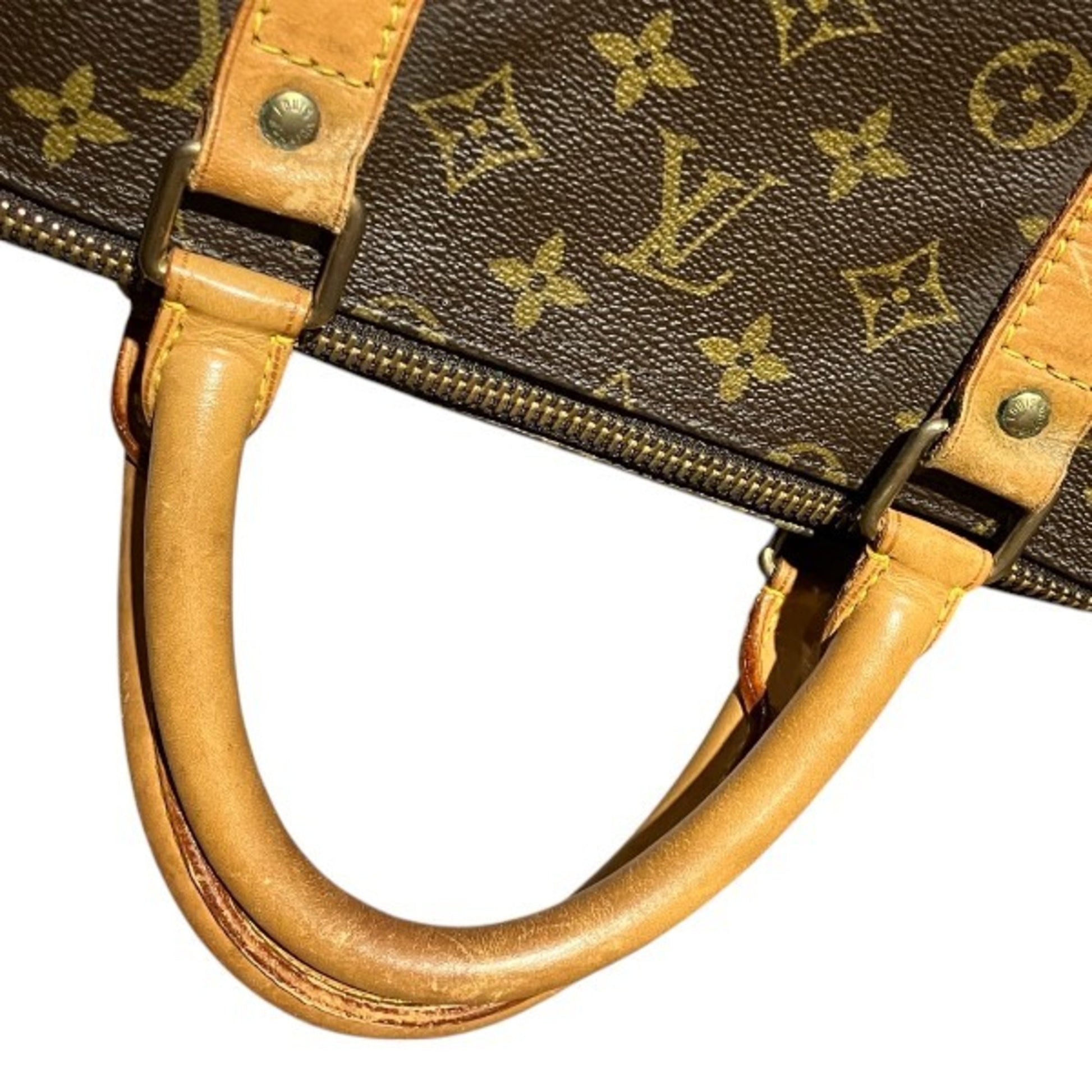 Louis Vuitton Keepall 55, Brown, Canvas, travel