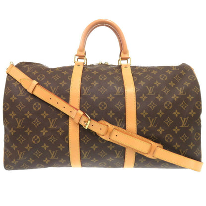 Louis Vuitton Keepall Bandouliere 50, Brown, "CANVAS, LEATHER", travel