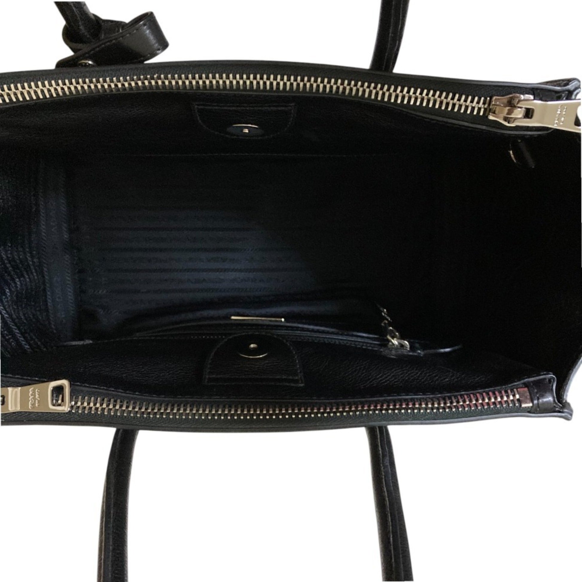 Prada Twin Pocket, Black, Leather, tote
