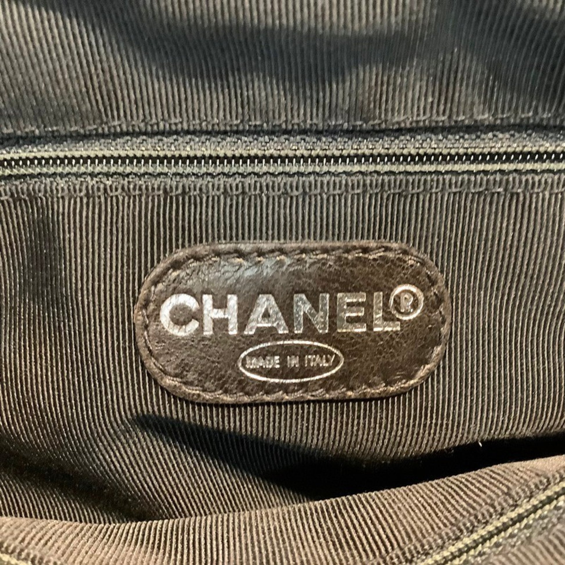 Chanel Logo CC, Black, Leather, tote